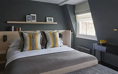 dark grey bedroom