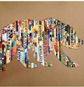 DIY Colorful Magazine Strips Art