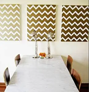 DIY Gold Chevron Painting