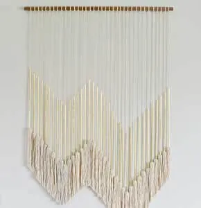 DIY Modern Gold Wall Hanging with Tassels