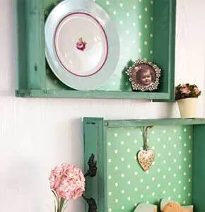 DIY Repurposed Drawer Shelves