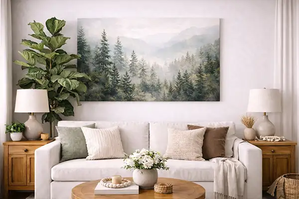 Canvas Behind Indoor Plants