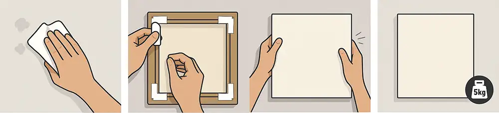 using Adhesive Strips and Velcro to hang canvas