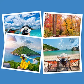 travelling photos on collage